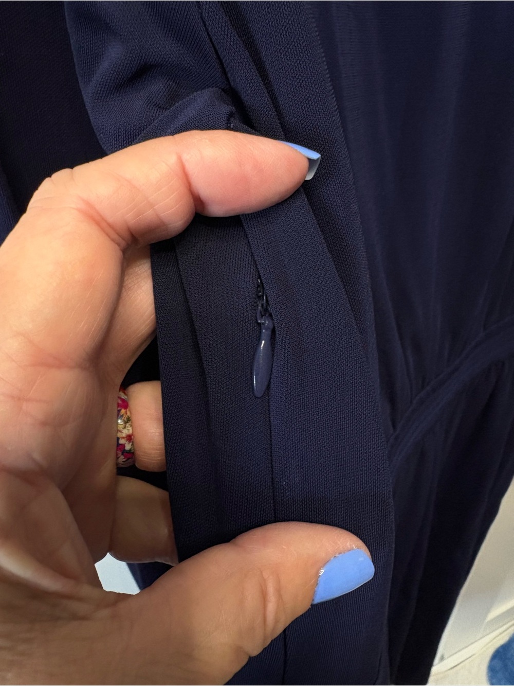 Tory Burch Valentina Navy Long-Sleeve Dress - Picture 7 of 8